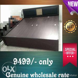 Best Brown Wooden Bed with cushioned back