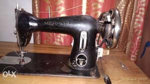 Black And Gray Merrit Treadle Sewing Machine