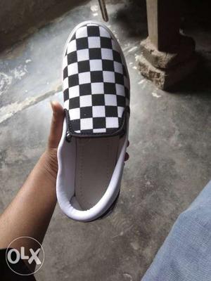Black And White Checkered Slip-on Sneaker