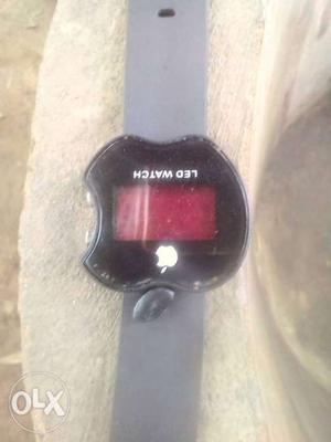 Black LED Watch With Gray Band