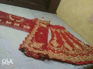 Brand new bridal Lahnga beautiful red colour,
