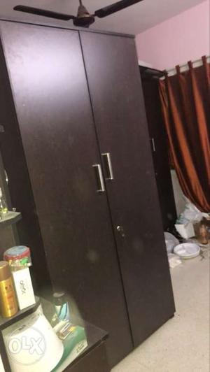 Brown Wooden 2-door Wardrobe