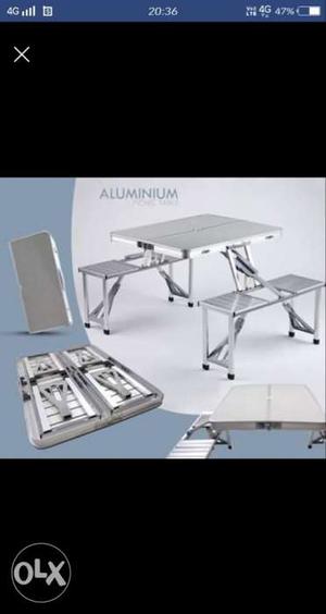 Foldable picnic table along with table umbrella