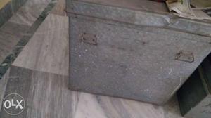 Gray And Black Wooden Chest