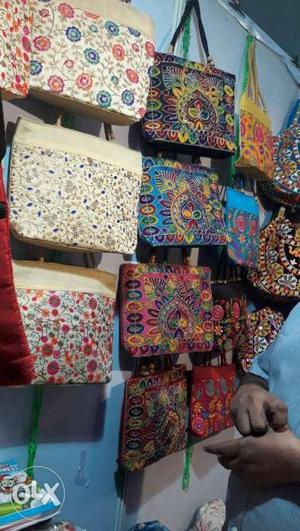 Gujarat embroidery work hand bags good looking