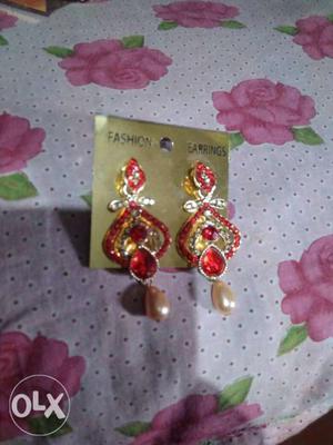 Pair Of Silver-colored Fashion Earrings Brand Earrings