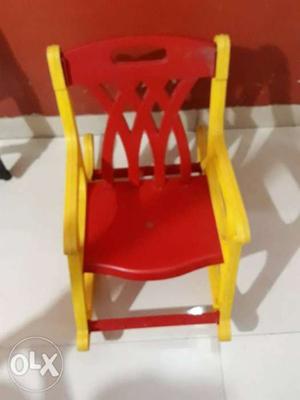 Red And Yellow plastic movable chair