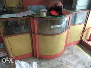Retail Shop Counter, in excellent condition, Green ply.