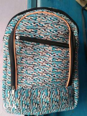 Teal, White, And Black Backpack