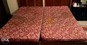 Two floral printed matress; Size- 3*6 feet each(slightly