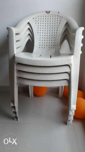 White Placstic Chair - Mentioned Price for 4