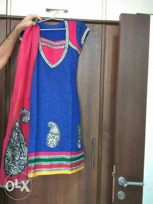 Beautiful blue embroidered dress for sale..
