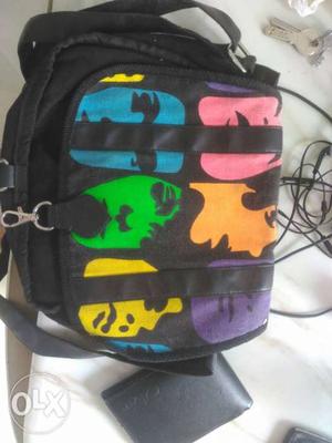 Black And Multicolored Crossbody Bag