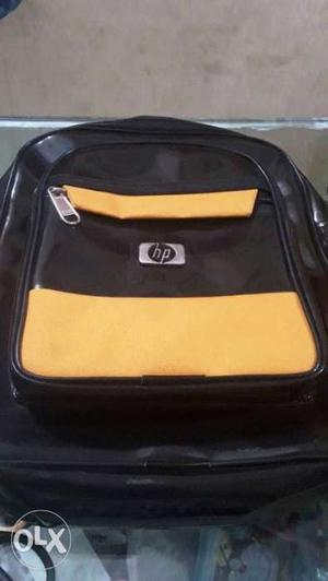 Black And Yellow HP Leather Backpack