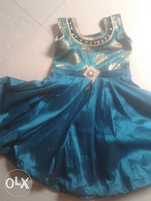 Blue And Black Spaghetti Strap Dress