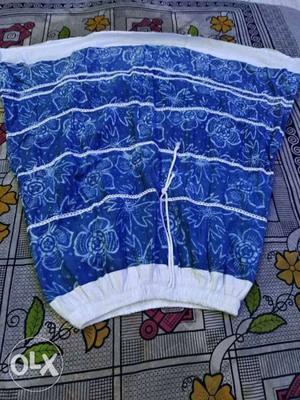Blue And White Floral Textile
