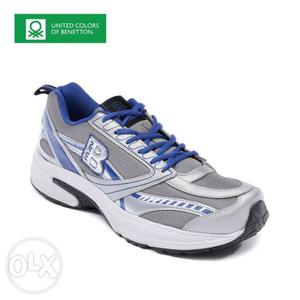 Blue And White Running Shoe