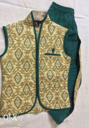 Boys Green color kurta and pyjama for 1 to 2 year old