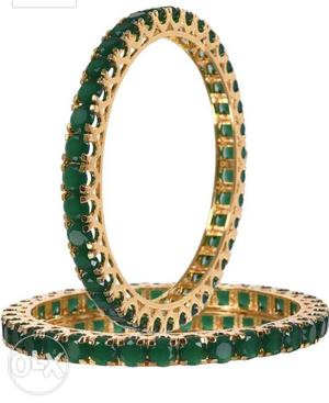 Emerald and ruby bangles