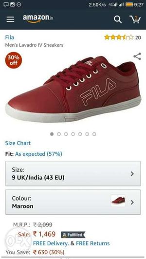 Fila new shoe for sale. Size 9. reason for
