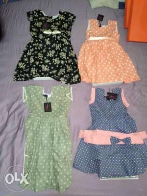 Girl's frock lot designer cotton pieces