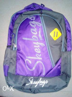 Grey, Purple, And Yellow Skaybags Backpack