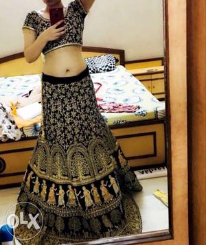 Lovely navy blue colour ghaghra choli same as