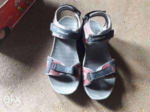 Pair Of Black-and-gray Sandals