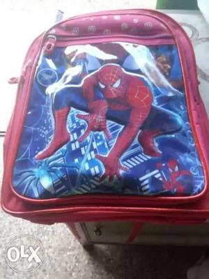 Red And Black Spider-Man-themed Backpack