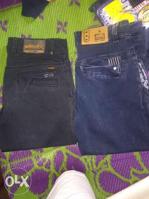 Two formal jeans 30 size black and blue.