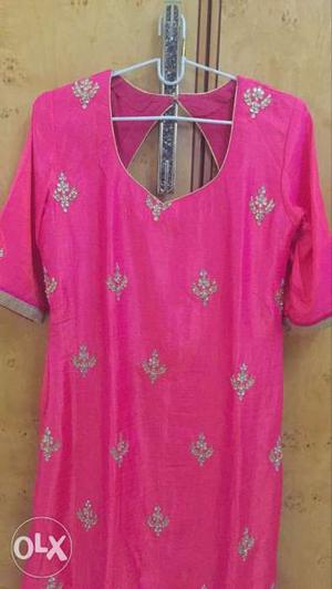Women's Pink Sari Top