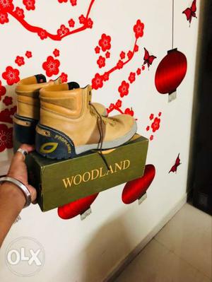 Woodland mildly used camel boots size india10