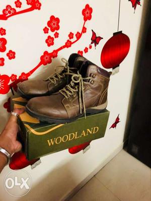 Woodland one time used tan boots size india10