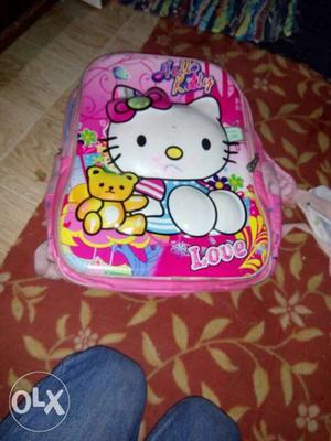 Baby's Pink And Blue Hello Kitty Print Carrier
