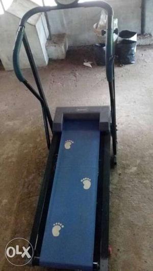 Black And Blue Manual Treadmill