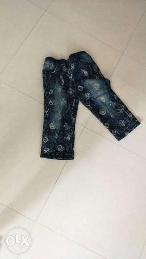 Black And Gray Floral Pants
