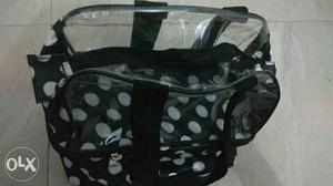 Black And White Polka-dot Diaper Bag