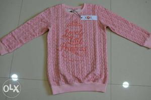 Girls sweatshirts coral color,very rich fabric