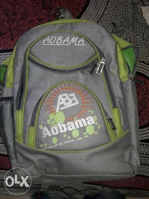 Gray And Green Aobama Backpack