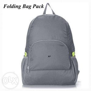 Gray And Green Folding Backpack