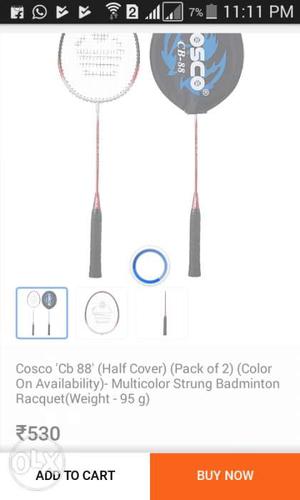 Red Cosco Badminton Racket Screenshot