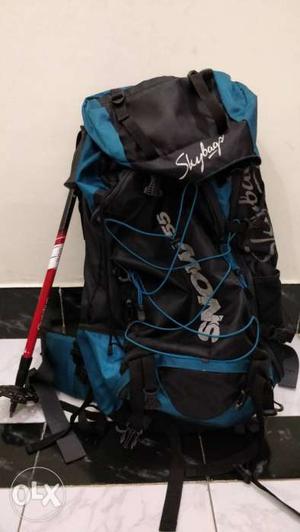 Skybags Trek bag (Rucksack 55L) with trekking pole