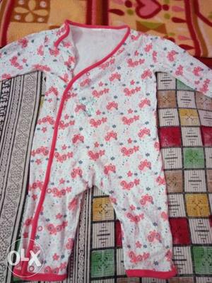 Toddler's Pink And White Floral Footie Pajama
