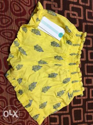 Toddler's Yellow And Black Floral Dress