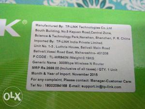 Tp-link 300 mbps wireless N router