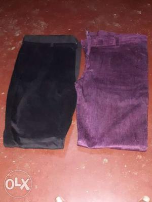 Two Black And Purple Pants