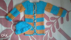 Vardhaman crochet sweater with cap 3 years.