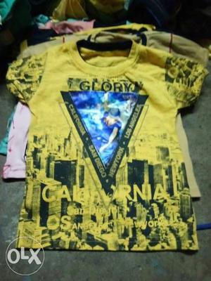Yellow And Black Glory Crew-neck T-shirt