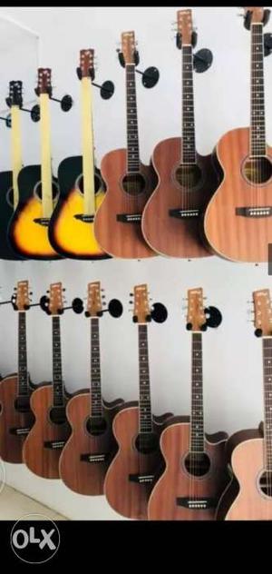 Yellow-and-rown Wooden Acoustic Guitar Lot