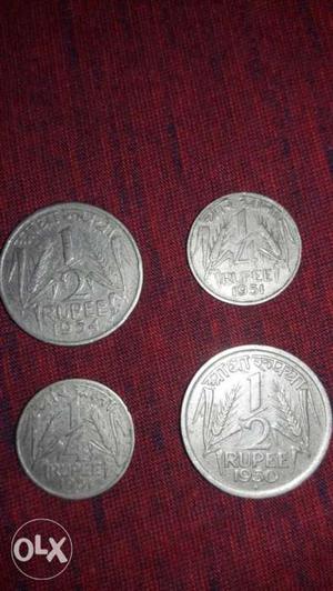 1/2 and 1/4 indian coin  per coin